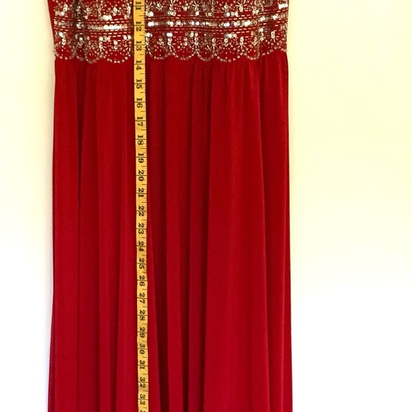 R & M Richards Deep Red floor length. Size 12. - Picture 11 of 12